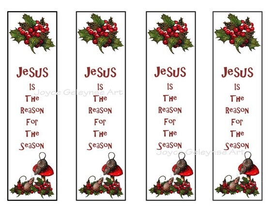 Items similar to Christmas Printable Bookmarks, Jesus Reason For Season ...