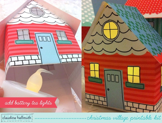 christmas village favor boxes luminaries party