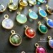 12mm (8mm Stone) Bezel Gemstone Charm Vermeil Gold F383- 52 pcs (Choose your color)