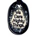 We Dare Mighty Things Ceramic Necklace in Black and Gray