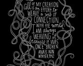 Anais Nin Quote - Web of Connection Archival Print - Standard Size