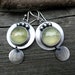 20% Off All Items Today - Code Love20 - Prehnite Earrings ... oxidized sterling silver disc dangles