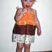 shirred handmade dress, girls age 6-12 months, patchwork