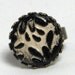 SALE Embossed Floral Ceramic Stoneware Ring - Black and White
