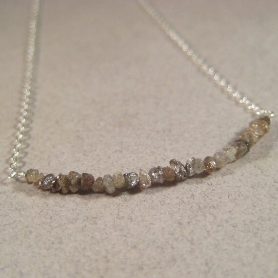 Diamond Chip Necklace Rough Diamond Nuggets Diamond Drusy
