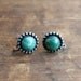 1940s earrings / green stone earrings / marbled earrings
