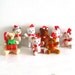 8 Vintage Christmas Ornaments Flocked Santa Teddy Bears Tree Decoration Lot