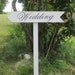 Rustic Wedding Sign Decoration Directional Arrow Wood Ceremony stake included