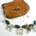 Camp Jewels - Vintage Plastic Charm Necklace in a Leather Pouch