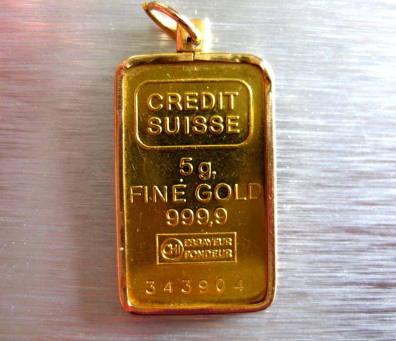 credit suisse gold bar necklace