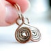 Copper Earrings, Spiral Earrings, Hammered Wire Earrings, Rustic Earrings, Everyday Earrings, Coil Earrings, Metalwork Jewelry