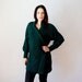vintage OVERSIZED cardigan / 1980s forest green KNIT slouchy sweater coat
