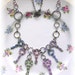 Vintage Circle Key Necklace Painted Roses Colorful Statement Summer Spring