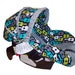 Goovy Guitars lagoon infant car seat cover with grey or turquoise minky made to order for your infant car seat