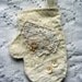 Shabby White Mitten Ornament with vintage laces