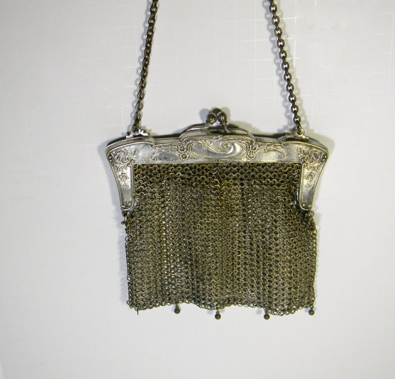 Vintage German Silver mesh purse kiss lock closure by FeliceSereno