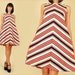 ViNtAgE 60's Chevron Striped MoD SpAcE AgE MiNi Tent Dress By Fritzi m/l