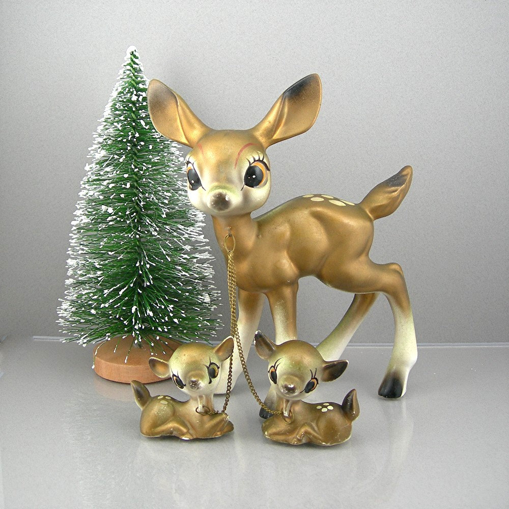 Vintage Deer Figurines Circa 1950s Kitschy Kitsch Darling