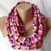 Geometric chevron design pink, orange, cream tones chunky design cowl