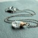 Clear Teardrop Necklace - Crystal Quartz - Sterling Silver - Mixed Metals - Wire Jewelry - Handmade Necklace