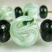 Etched Green,Green Adventurine,White Lampwork Bead Set