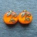 Lampwork beads 928 (2) Pumpkins