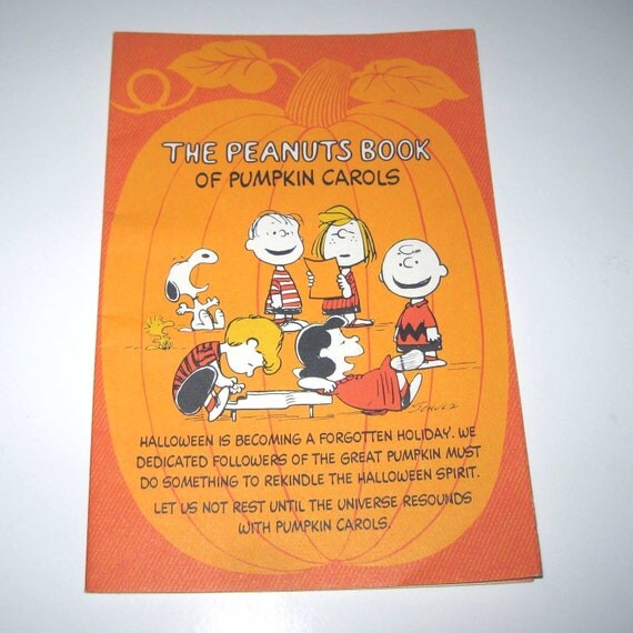 The Peanuts Book of Pumpkin Carols Vintage 1960s or 1970s