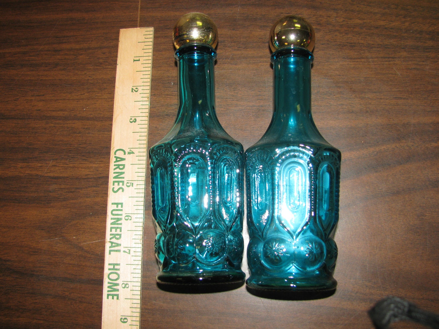Vintage Teal Glass Avon Bottles Perfume Bottle Bubble Bath