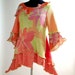 Coral and Yellow Azalea Top, Size Large (12-14-16)