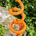 Mandarin Orange Glass Tigger Tail Garden Art Sculpture Outdoor Decoration