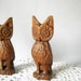 Vintage Owl Figures Carved Wooden Owls Kitsch 1970s Decor