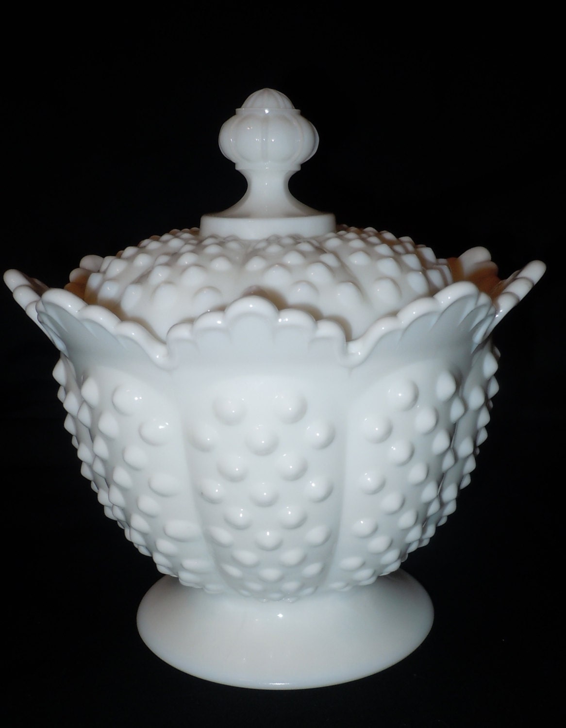 Antique Fenton Hobnob Milk Glass Candy Dish