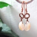 Agate Gemstone Earrings in Copper, Apricot and Cream Teardrop Briolettes, One of a Kind