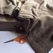 Vintage Wool Fabric Yardage - Olive and Orange Plaid - 62 inches wide