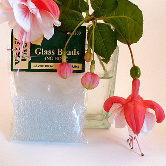 No Hole Clear Glass Beads 2MM Very Small by LyonsCreations on Etsy