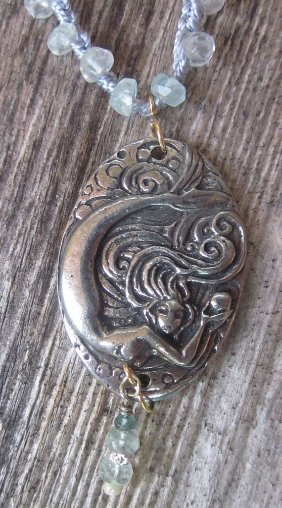 Aquamarine Mermaid Necklace