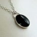 Black Onyx Pendant Necklace In Sterling Silver - Long Necklace - Black Stone Necklace - Long Pendant Necklace