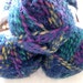 alpaca wool blend yarn, teal with rainbow hints, bulky weight, Red Heart Boutique Swirl yarn, PRISM