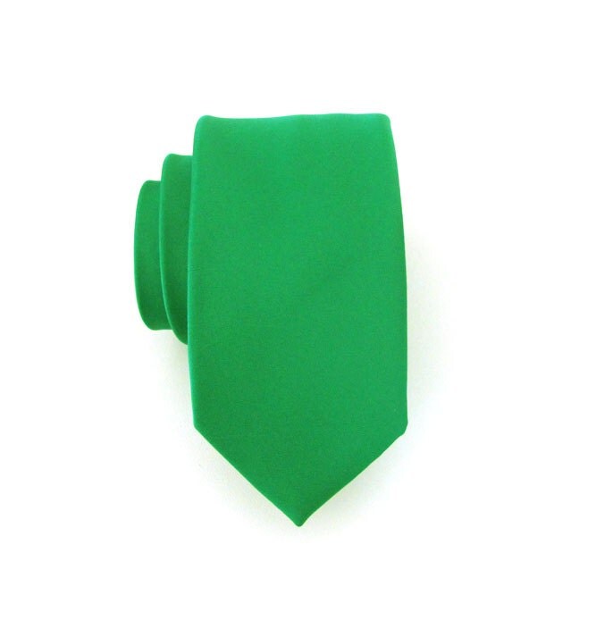 Necktie Kelly Green Skinny Mens Tie