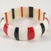 Red Black Stripe 60s Plastic Bangle Bracelet Vintage Jewelry