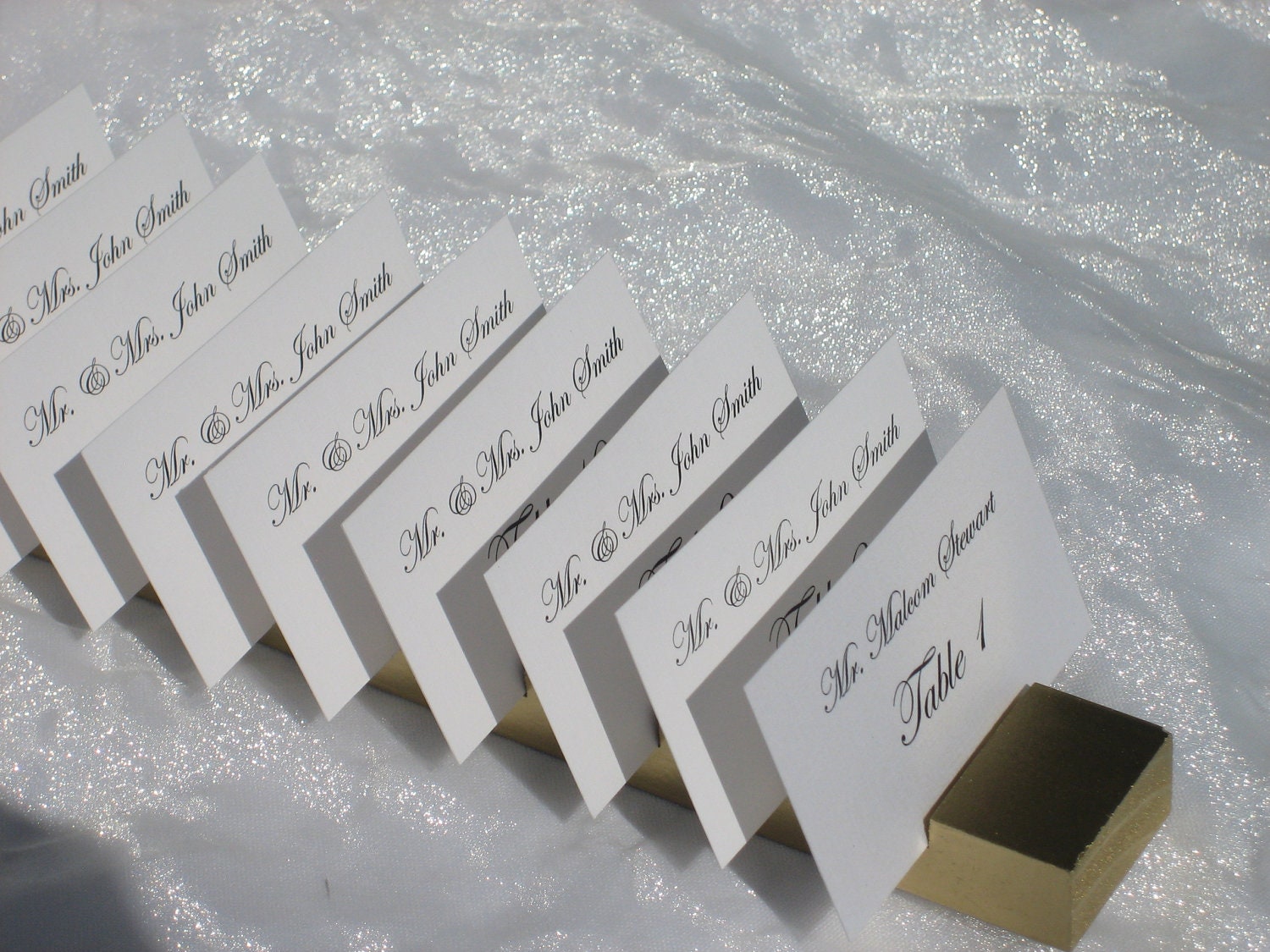 Gold Plank Place Card Holder Set of 10 Holds 100 cards