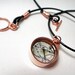 Copper and resin necklace, pale blue grey dragonfly , keyhole series necklace