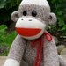 Sock Monkey - Traditional Red Heel with Button Eyes