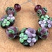 Lampwork Glass Beads, Amethyst Rose Garden SRA 352