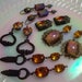 Lot of ready to use charms or dangles in ambers topaz and vitrail some filigree wrapped