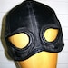 Black Lambskin Leather Half Mask with Teardrop Eyes