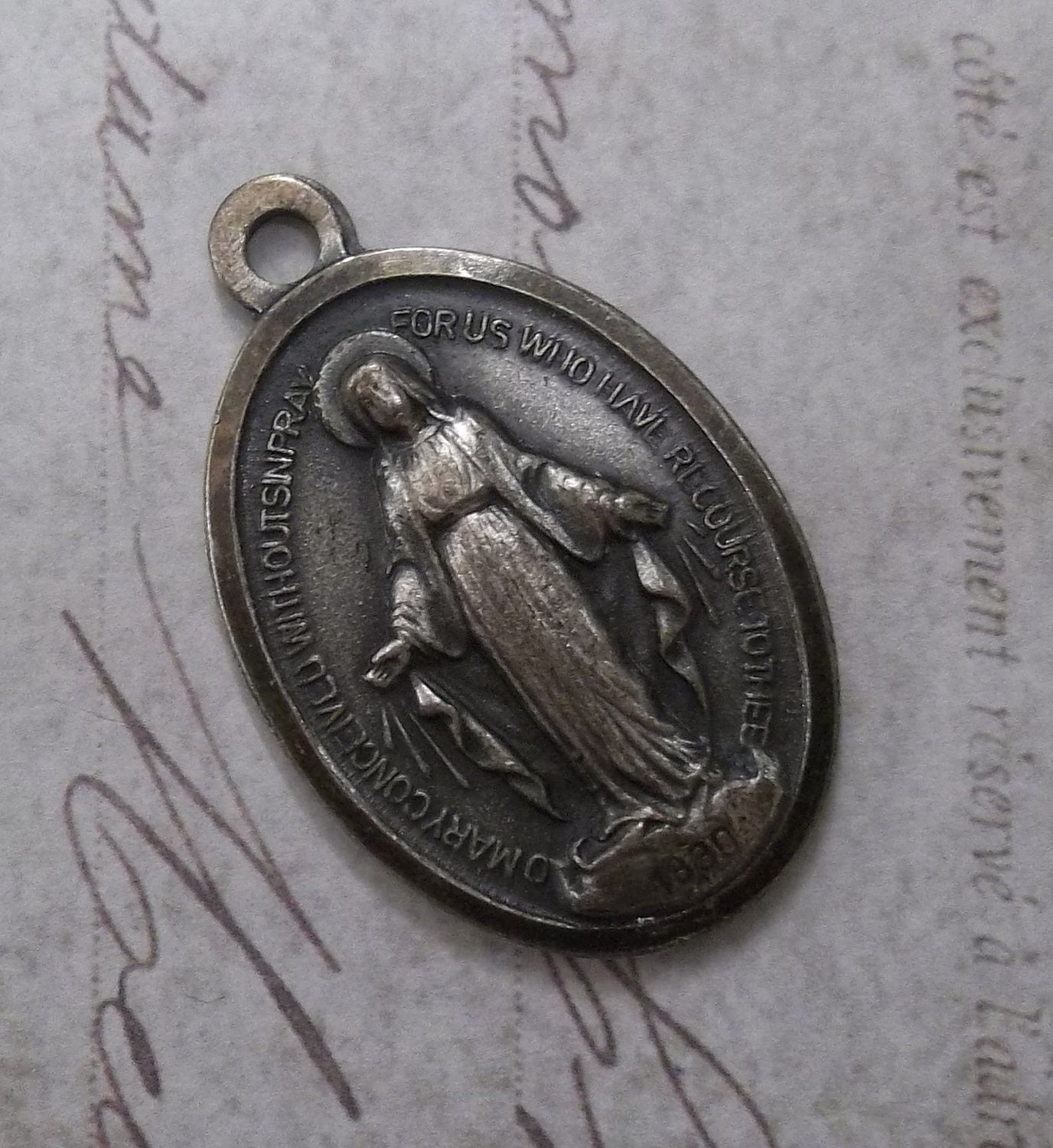 Vintage Italian Miraculous Medal Of The Immaculate Conception