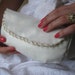 Ivory Bridal Clutch - The Anne Clutch in satin, beaded ivory pearl wedding purse, bride bag
