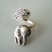 Silver elephant ring with a leaf, last one