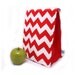 Red Chevron Back to School Insulated Lunch Bag
